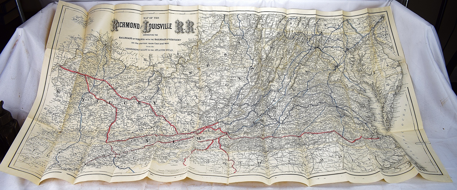 Map Of The Richmond And Louisville R.R. Connecting The Railroads Of ...